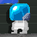 A player wearing an Exo Suit Helmet.
