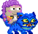 A player wearing the Pop Demon's set.