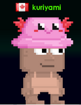 A player wearing the Axolotl Bucket Hat