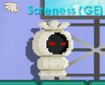 A player wearing the Pocong set