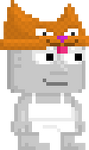 A player wearing the Orange Cat As A Hat