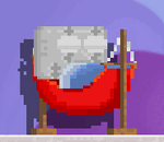A player sleeping in a Hammock