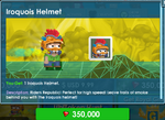 The Iroquois Helmet's purchase screen