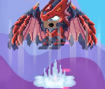 A player equipping the full Dragon Knight outfit