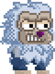 A player wearing the full Abominable Snowman set.