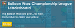 Balloon Warz Leaderboard's menu when wrenched after the trophy collection period is over