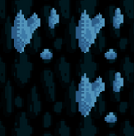 Crystal formation on Dark Snowy Cave Background