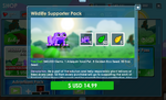 The Wildlife Supporter Pack's purchase screen