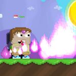 A player punching while equipping the Playful Wind Spirit
