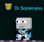 A player wearing the Blue Volcanic Armor.