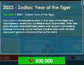 2022 - Zodiac Year of the Tiger's purchase screen