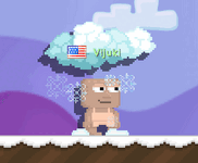 A player with the Snow Aura equipped