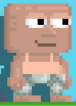 A player wearing Plate Greaves