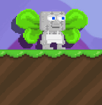 Player with Shamrock Wings equipped.