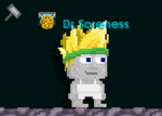 A player wearing the Fruit Warrior Hair - Pineapple Clan