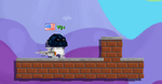 A player wearing the Evil Space Helmet