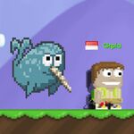 A player wearing the Mr. Narwhal Leash