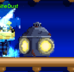 A Sea Lantern switched on