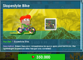 The Slopestyle Bike's purchase screen