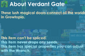 Verdant Gate's in-game description.
