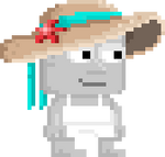 A player wearing the Seaside Sun Hat