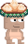 A player wearing the Dumplings Hat.