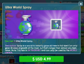 Ultra World Spray's purchase screen