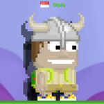 A player wearing the Viking Helmet