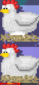 An in-game comparison between a Chicken ready to be harvested and another one which isn't