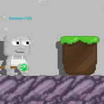 A player wearing the Emerald Staff