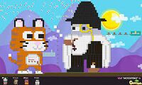 A pixel art of former moderator Tony26 and moderator @Jens.