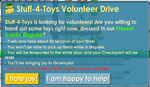 The dialog box which appears when a player is chosen to don a Present Goblin Disguise