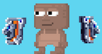 User with the item equipped.