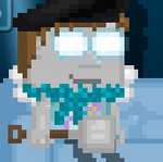 A player wearing the Focused Eyes
