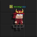 A player wearing the Samurai set