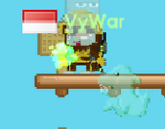 A player being killed by a Ghost Shark