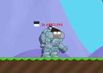 A gif of a player placing dirt blocks with Legendbot-009