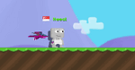 A GIF of a player equipped with a Violet Protodrake Leash