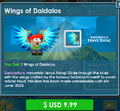 Wings of Daidalos' purchase screen
