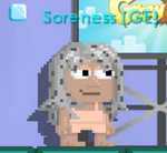 A player wearing the Long Polka Dot Hair