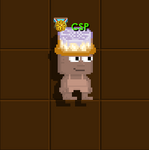A player wearing a Peace Mooncake Hat