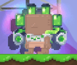 A player wearing the Ultraviolet Aura with other clothes on