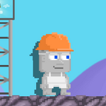 A player wearing the Engineer's Helmet.