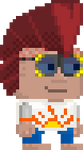 A player wearing the Summer Blaster set.