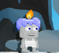 A player wearing the Candlehead Hat