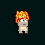 A player wearing the Fire Punk Hair