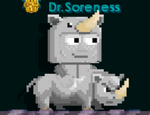A player wearing the Rhino set
