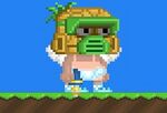 A player equipping a Pineapple Trooper Helmet