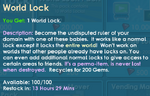 New description of World Lock Packs showing the available stock and the timer.