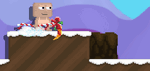 A player wearing the Candy Cane Scythe